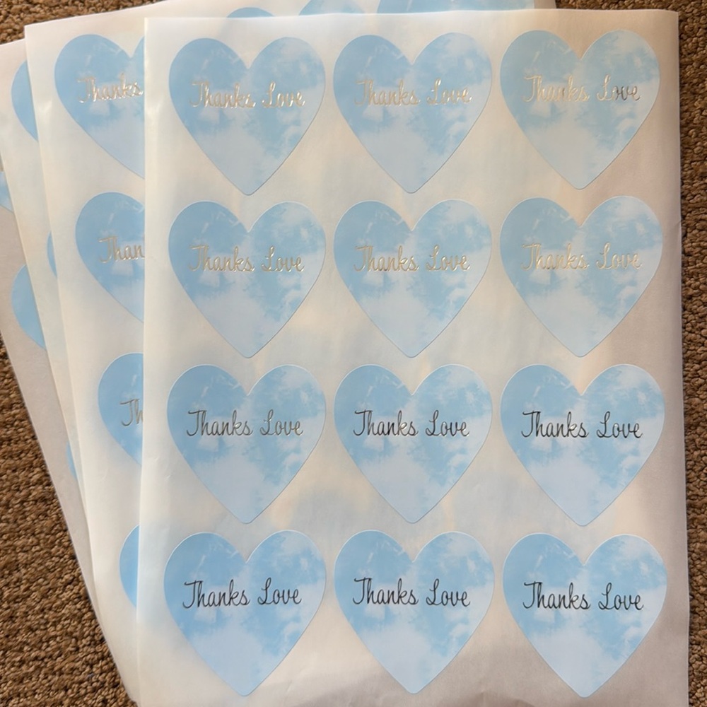 New {set of 24} Thanks love pretty aesthetic stickers. 2.5”